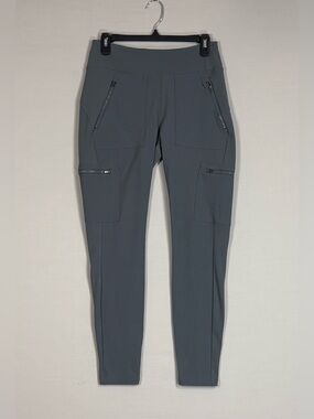 Athleta Headlands Hybrid Cargo Tight Gray Zip Pocket Leggings Size 8